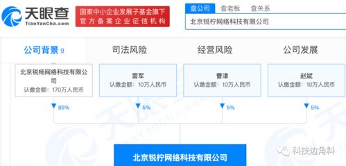 雷军参股成立北京锐柠网络科技公司，持股5%，布局信息系统集成服务